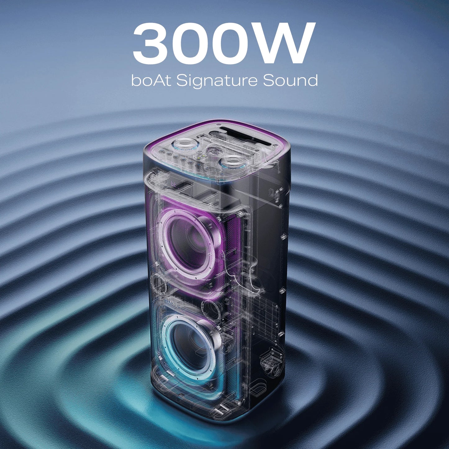 BoAt PartyPal 700 | Bluetooth Speaker with 300W Sound | RGB Lights, 6 Hours Playback, Karaoke & TWS