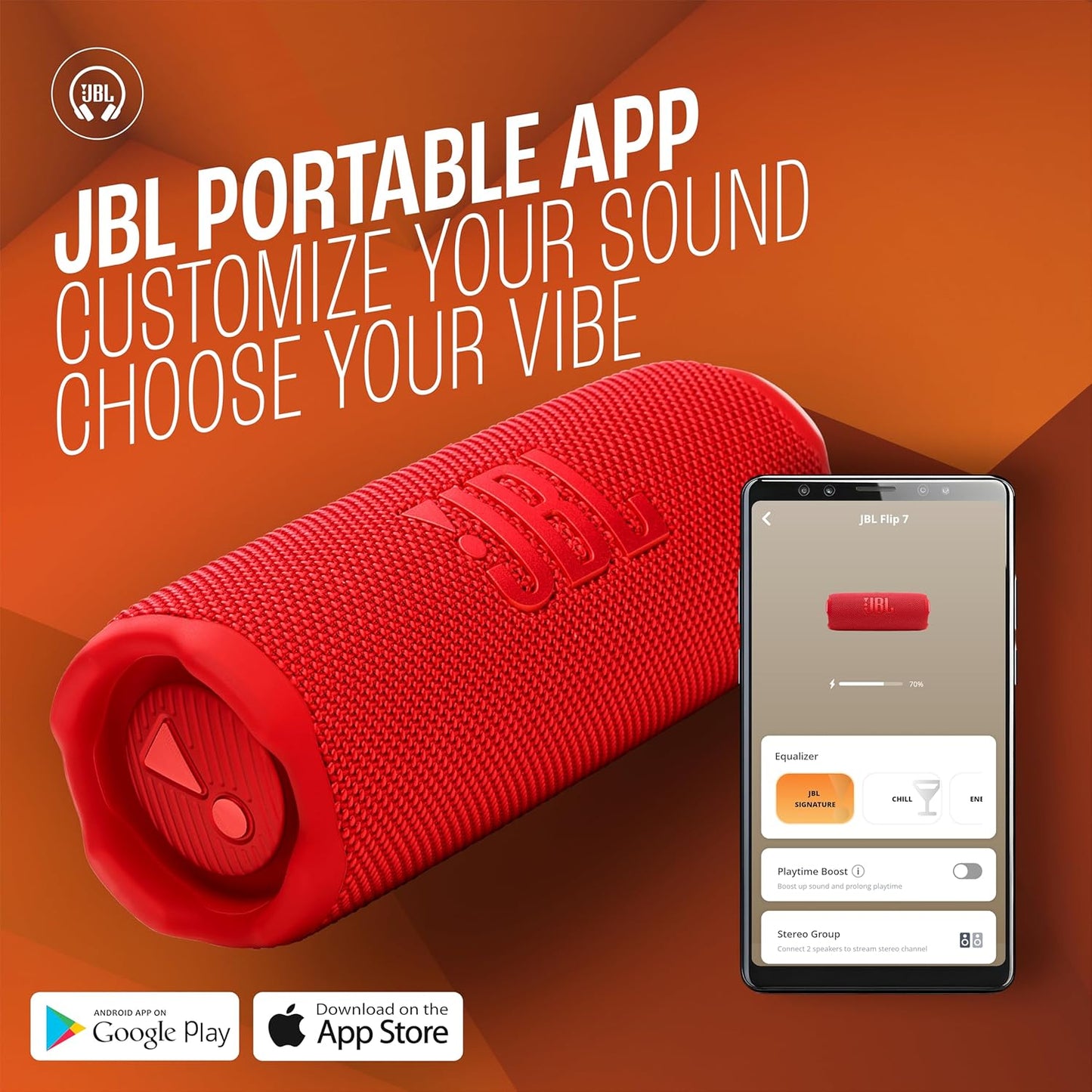 JBL Flip 7 Wireless Portable Bluetooth Speaker (JBLFLIP7RED)