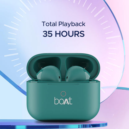 BoAt Airdopes Ace TWS in Ear Earbuds with 35 HRS Playback, 13mm Drivers, Dual Mics ENx & Beast Mode(Davys Green)