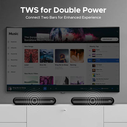 BoAt Aavante Bar Aspire | Bluetooth Soundbar with 10W RMS Signature Sound | 2.0 Channel with 7 Hours Playback, TWS Feature