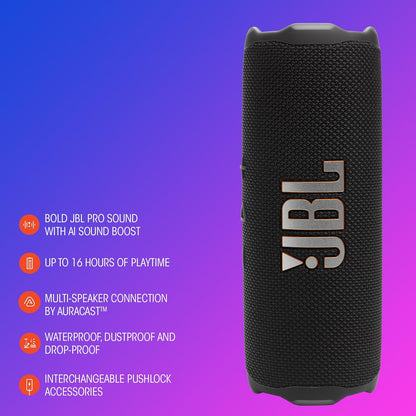 JBL Flip 7 Wireless Portable Bluetooth Speaker (JBLFLIP7BLK)